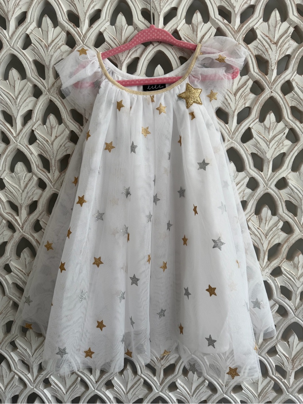 Lilt Girl's Star Print Tulle Dress, 2T